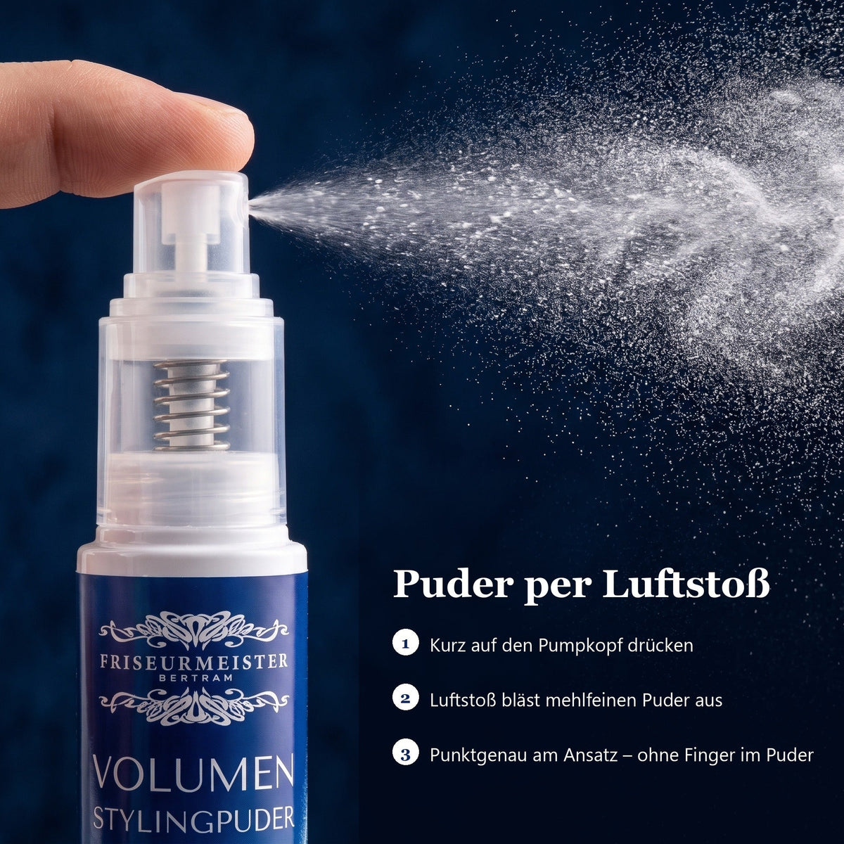 Puder per Luftstoß – so funktioniert der Pumpkopf